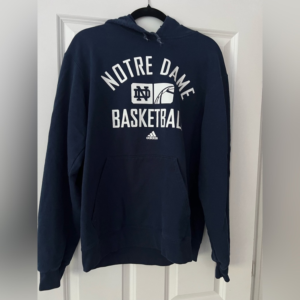 Adidas Navy Blue Notre Dame Basketball Hoodie size Medium